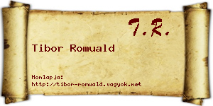 Tibor Romuald névjegykártya